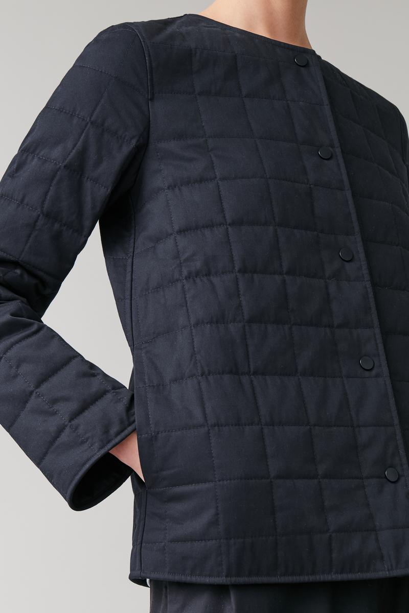 QUILTED COTTON JACKET キルトコットンジャケット ネイビー｜COS コス 