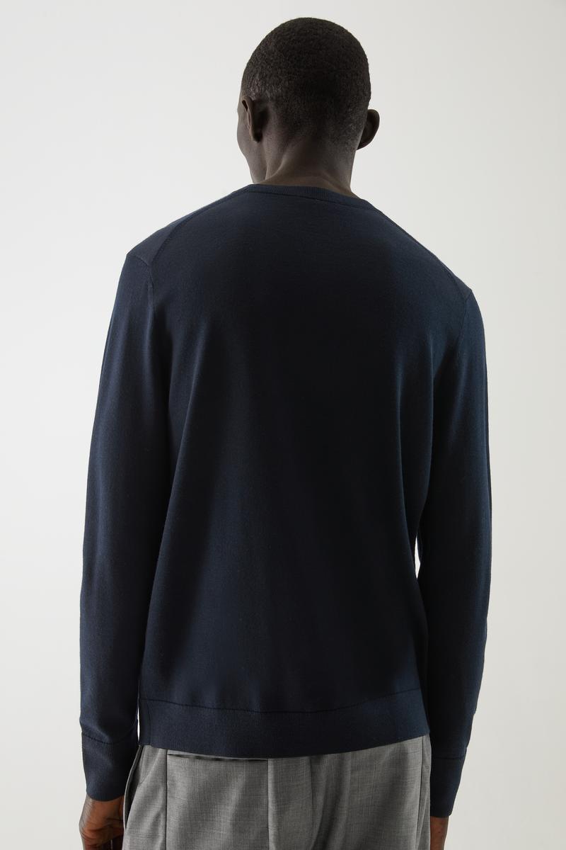 MERINO CREW NECK JUMPER メリノ素材クルーネックセーター ネイビー 