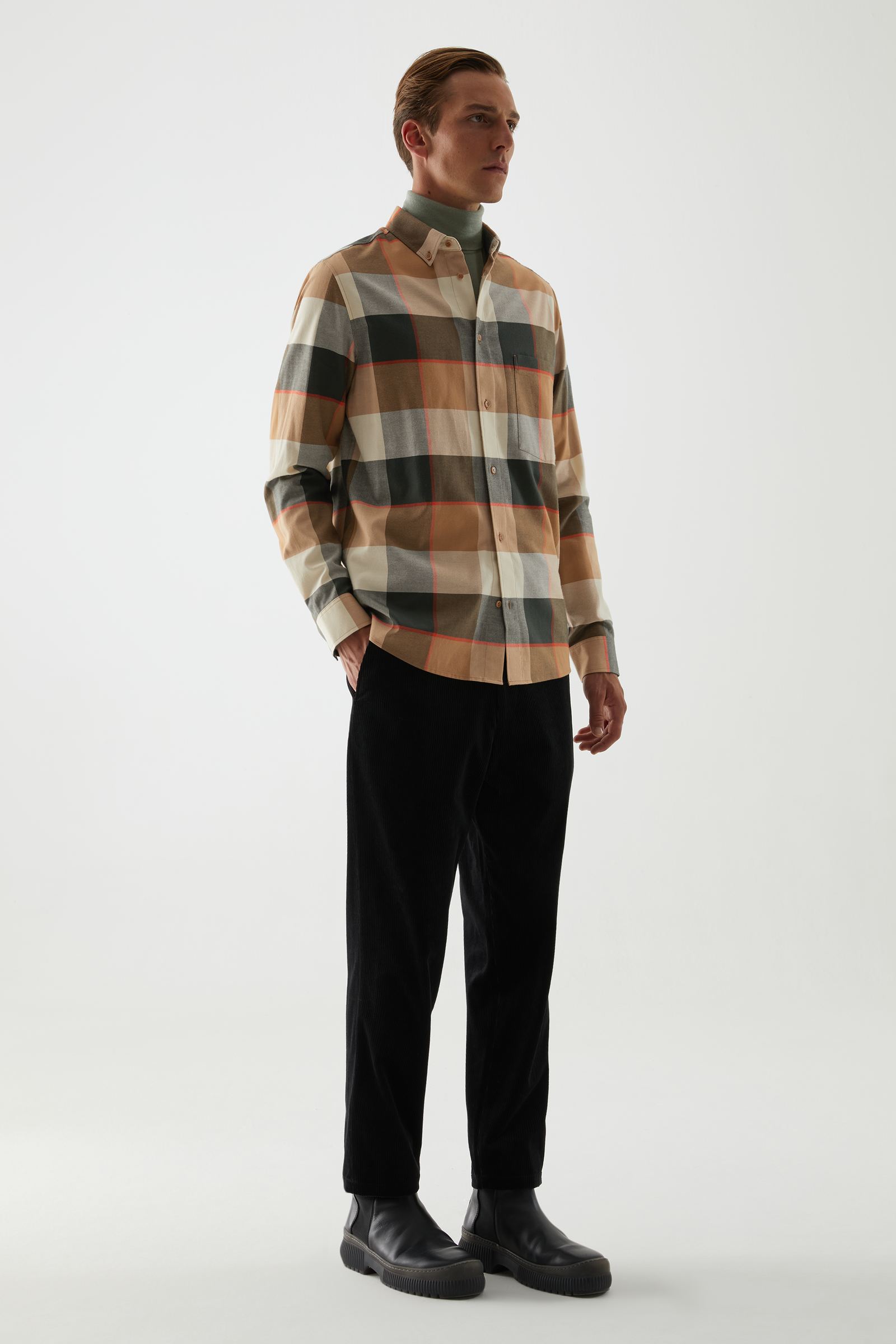 COS コス フランネル チェックシャツ ジャケット 起毛 チェックシャツ