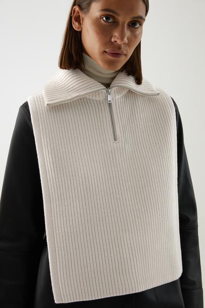 High Neck Wool Cotton Hybrid Collar オープンサイドハーフジップネックウォーマー Cos コス 公式オンラインストア