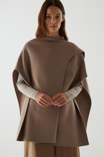 WOOL MIX HYBRID CAPE ウールブレンドケープ Beige｜COS コス 公式