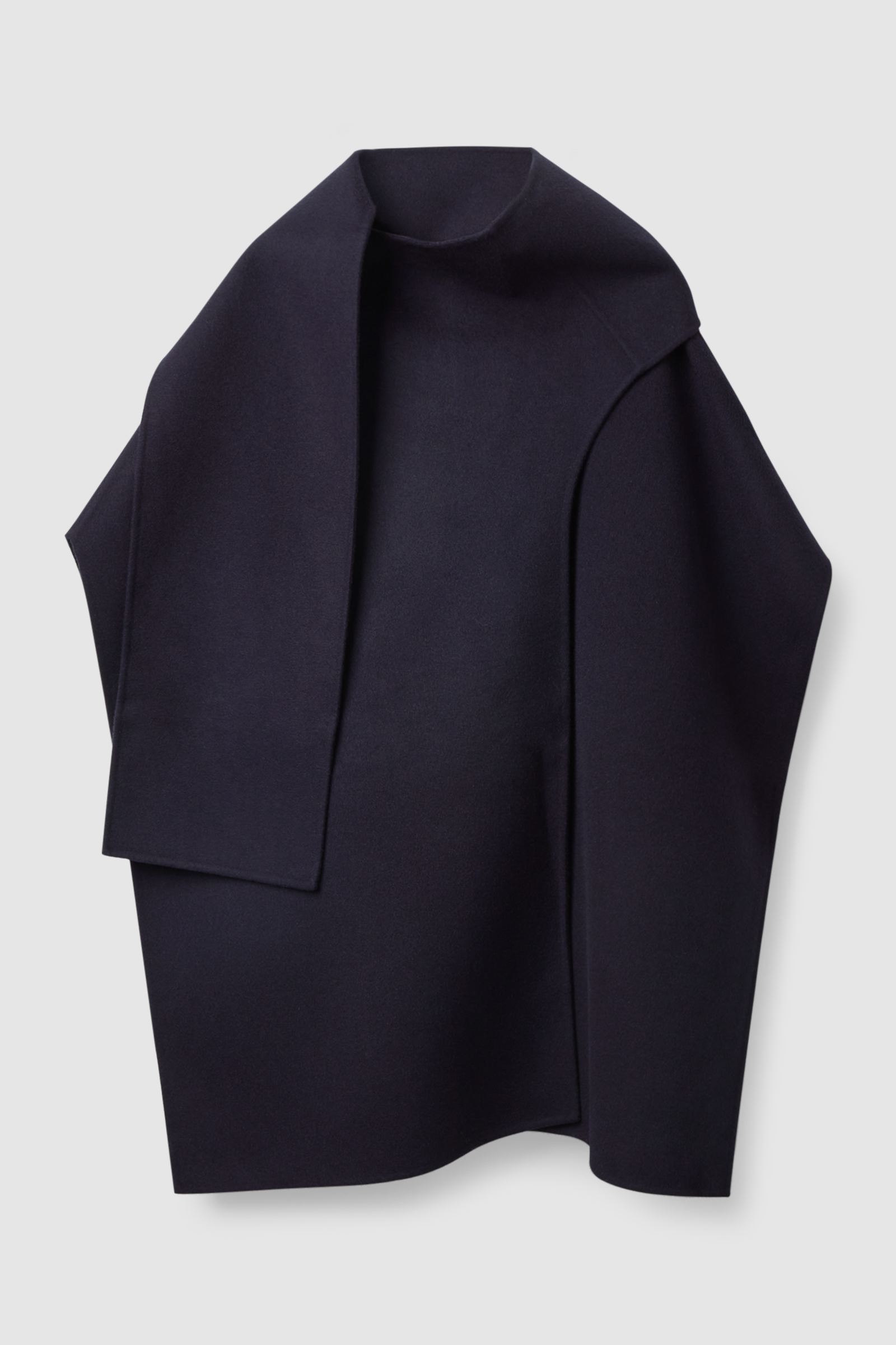 WOOL MIX HYBRID CAPE ウールブレンドケープ ダークネイビー｜COS コス
