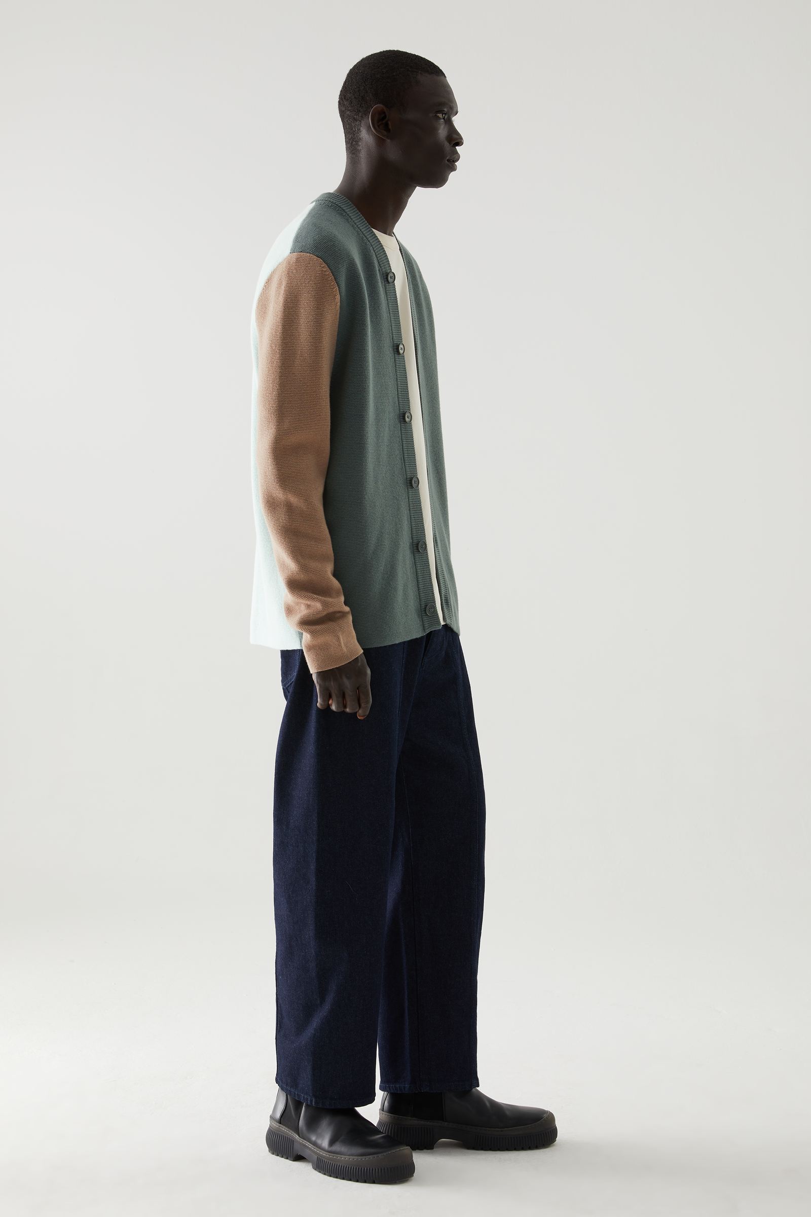 ORGANIC COTTON-MERINO WOOL MIX CARDIGAN オーガニックコットン