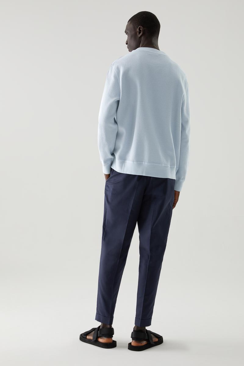 stone  ワッフルニット Lサイズ スウェット WAFFLE-KNIT ORGANIC COTTON SWEATSHIRT ワッフル編み