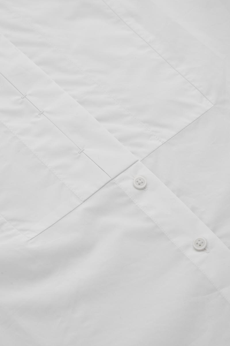 COTTON BIB INSERT TUNIC-STYLE SHIRT コットン素材ビブインサート 