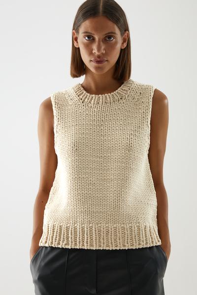 ORGANIC COTTON CHUNKY KNIT VEST 厚手のオーガニックコットンニット ...