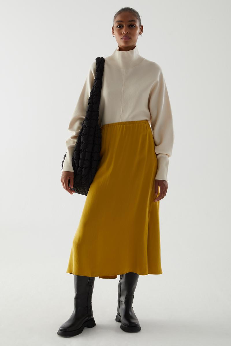 A-LINE COVERED SLIT MIDI SKIRT Aラインカバー スリットミディ 