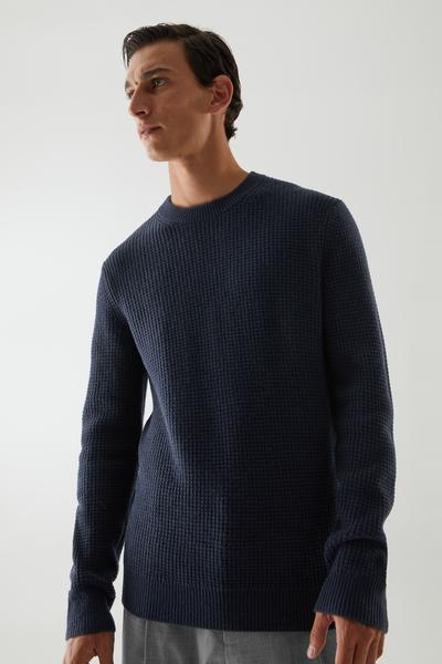 COS カシミヤワッフルニットセーター