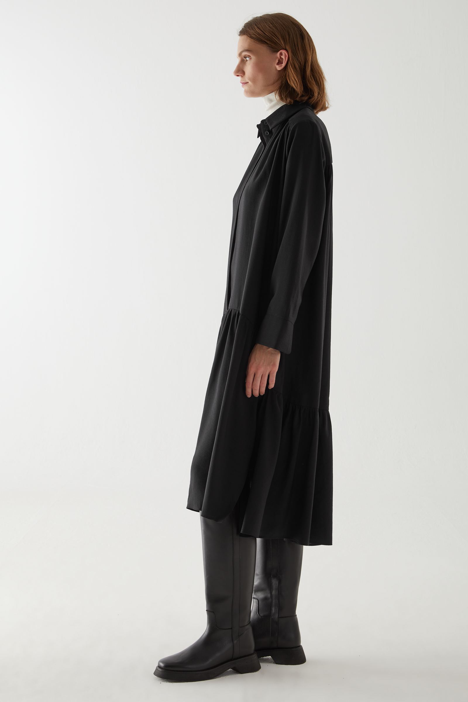 TIERED MAXI SHIRT DRESS ティアー マキシシャツ ワンピース