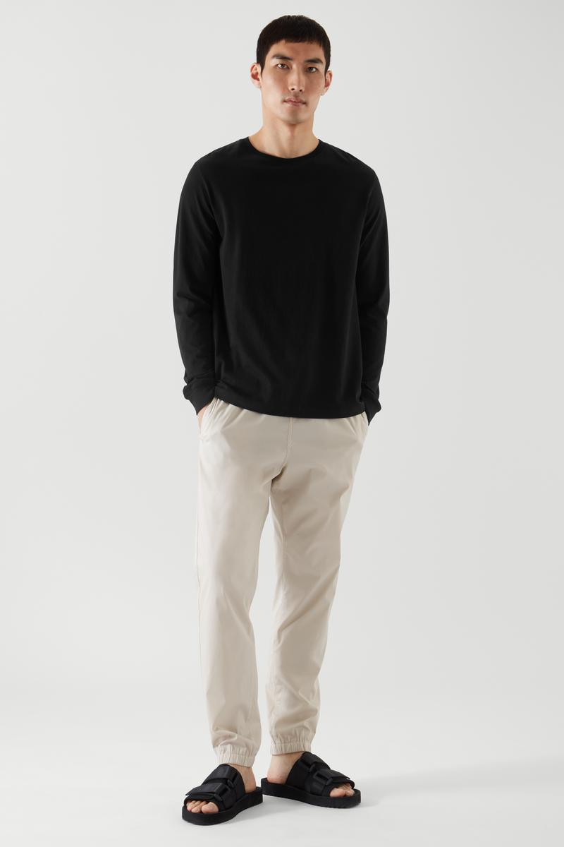 COS 長袖Tシャツ 2枚セット S 黒 白 INTERLOCK JERSEY LONG-SLEEVED T-SHIRT インターロックジャージー