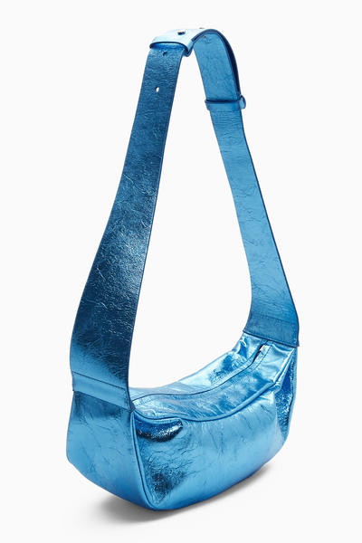 LEATHER PLEATED BELT BAG レザープリーツベルトバッグ メタリック