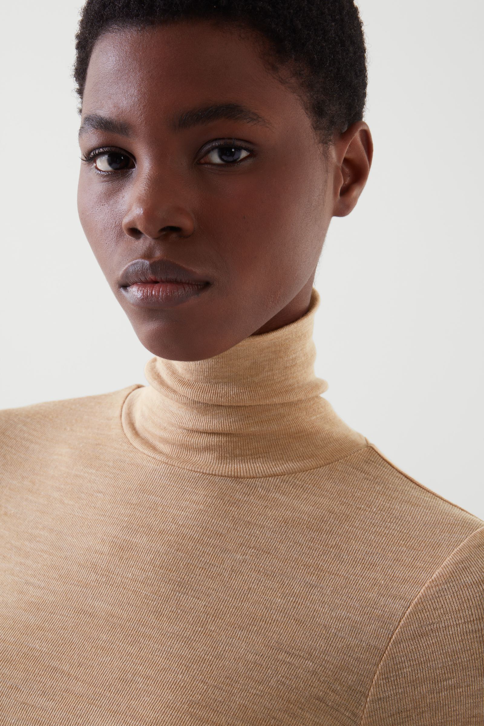 SLIM-FIT MERINO WOOL TURTLENECK TOP スリムフィット シアーメリノ