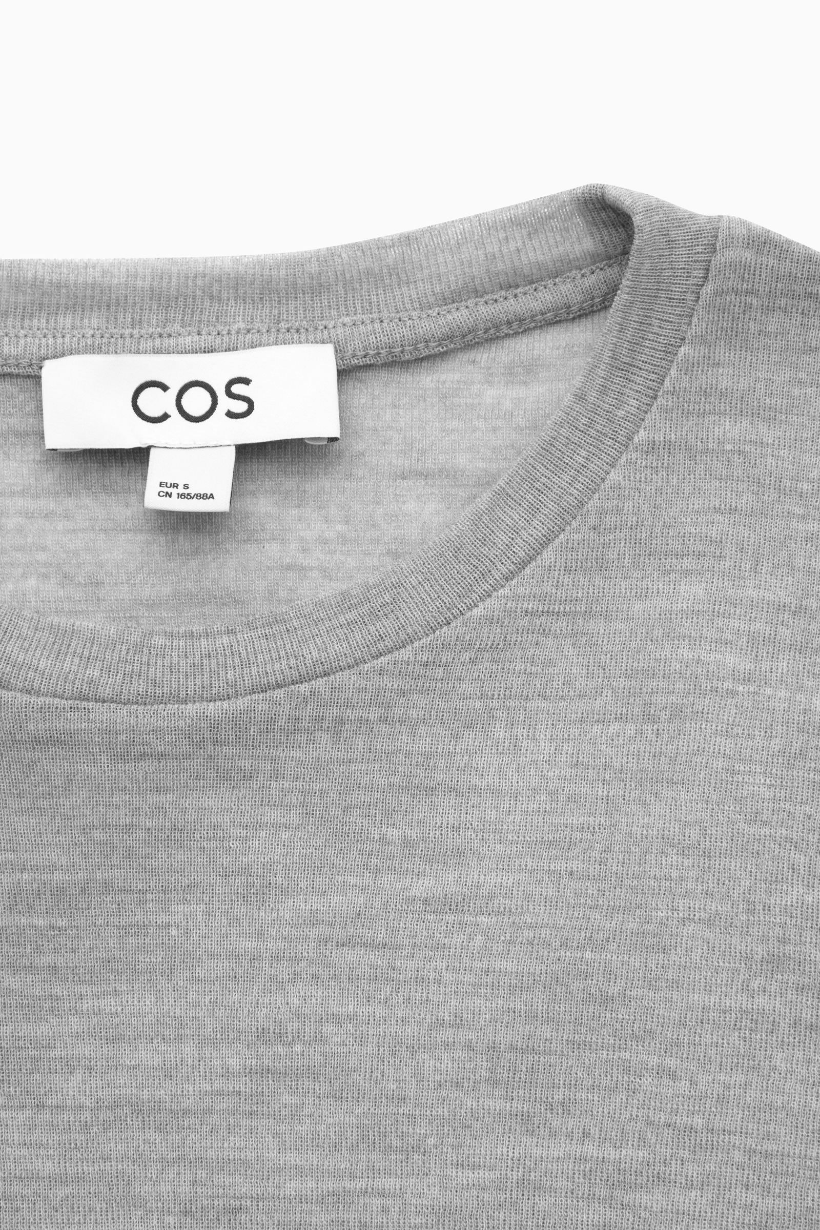 LONG-SLEEVE WOOL TOP スリムフィット クルーネックメリノウールトップ