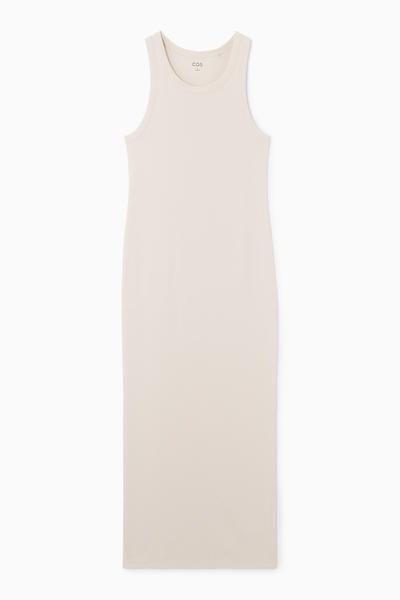 リブ編みワンピース