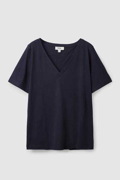 V-NECK T-SHIRT VネックTシャツ ダークネイビー｜COS コス 公式