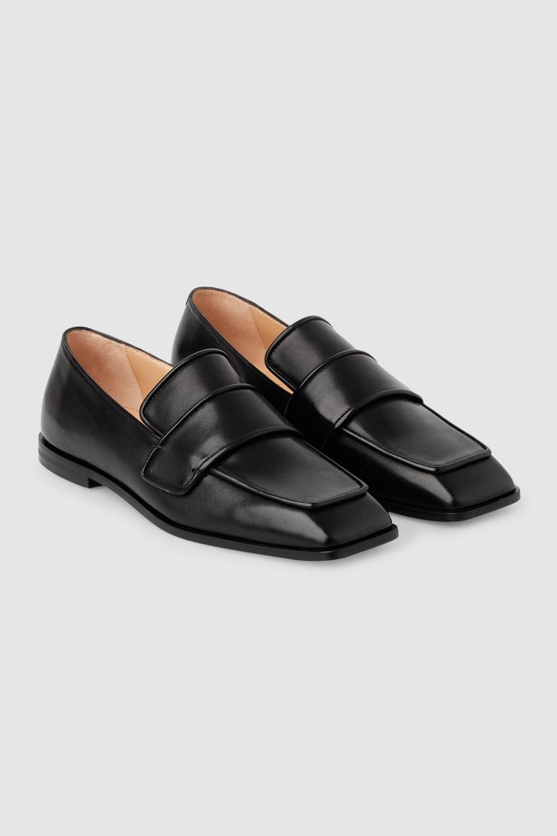 SQUARE-TOE LEATHER LOAFERS スクエアトゥレザ 