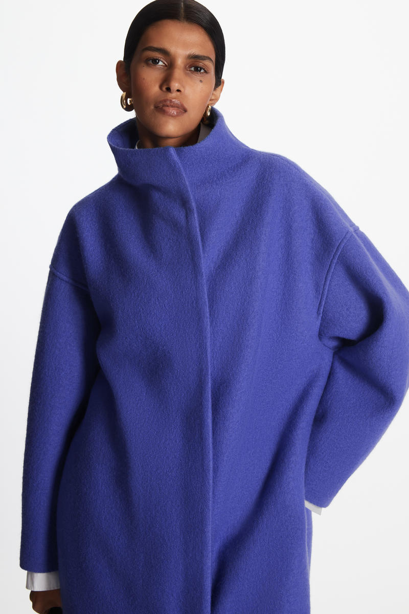 FUNNEL NECK WOOL COAT ファンネルネックウール 
