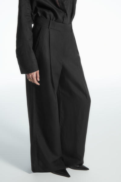 COS ハイウエスト ワイドレッグパンツ