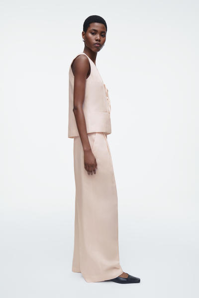 COS ハイウエスト ワイドレッグパンツ