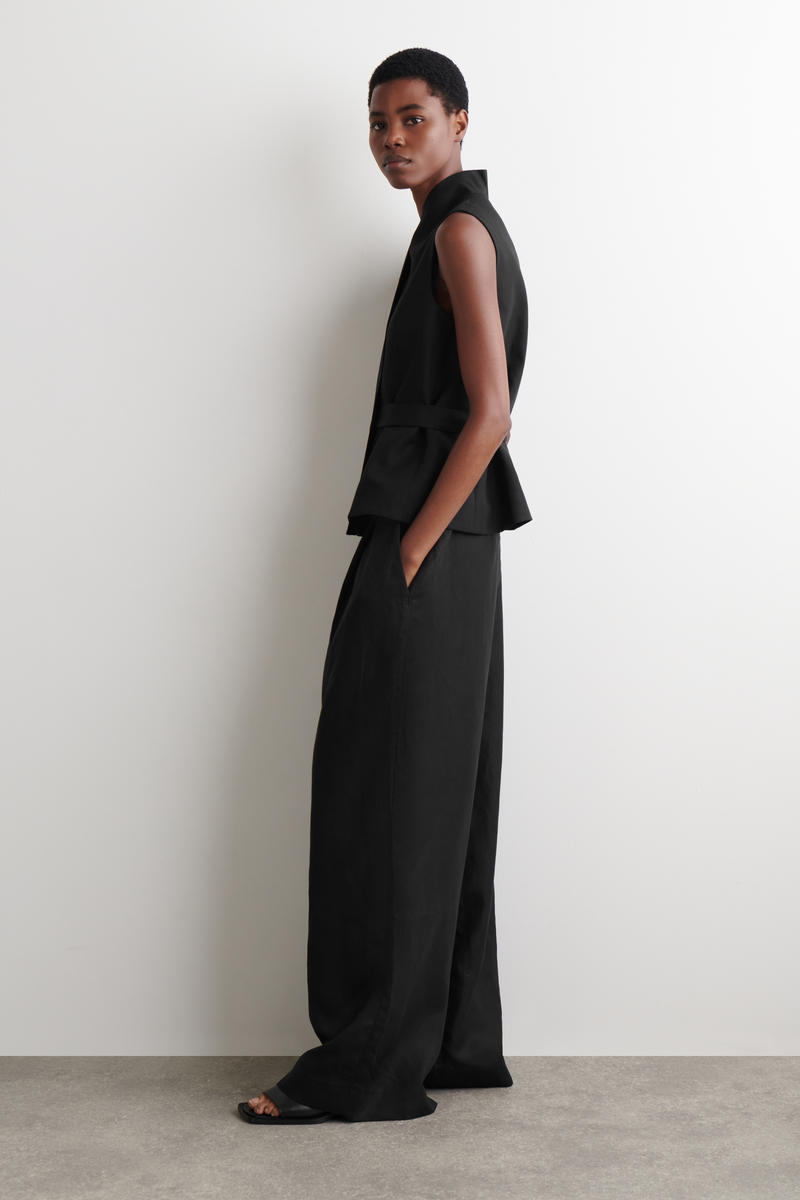 COS ハイウエスト ワイドレッグパンツ