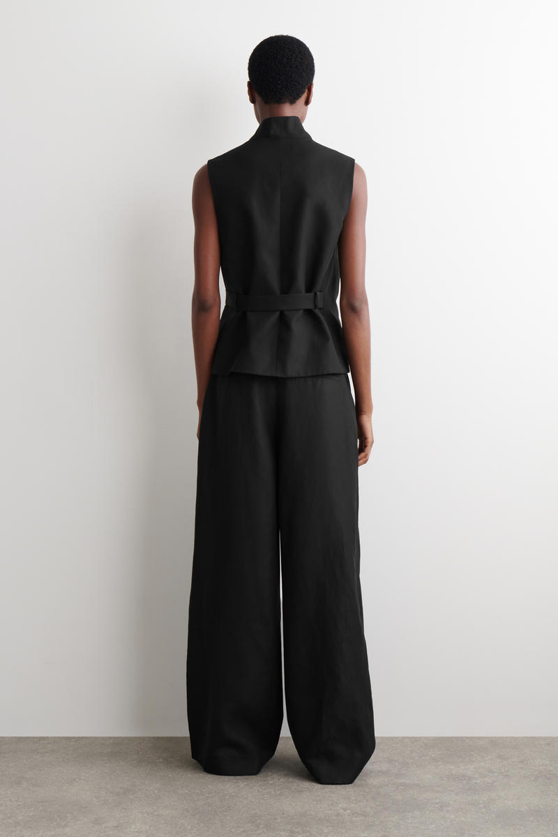 COS ハイウエスト ワイドレッグパンツ