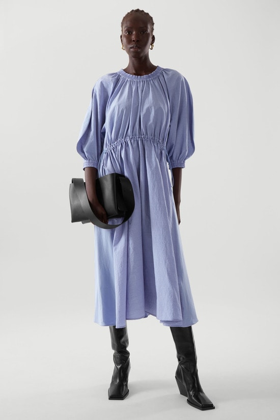 VOLUME-SLEEVE MIDI DRESS ボリュームスリーブミディドレス｜COS