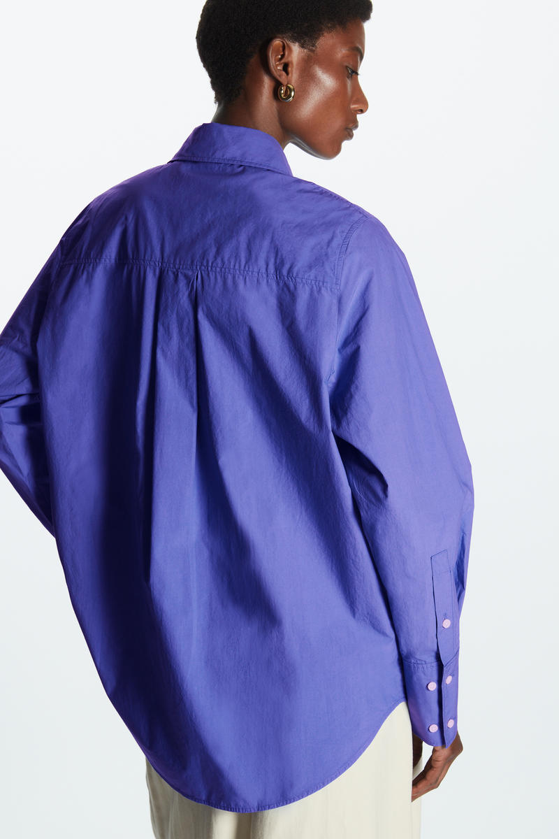 OVERSIZED LONG SLEEVE SHIRT オーバーサイズ長袖シャツ インディゴ