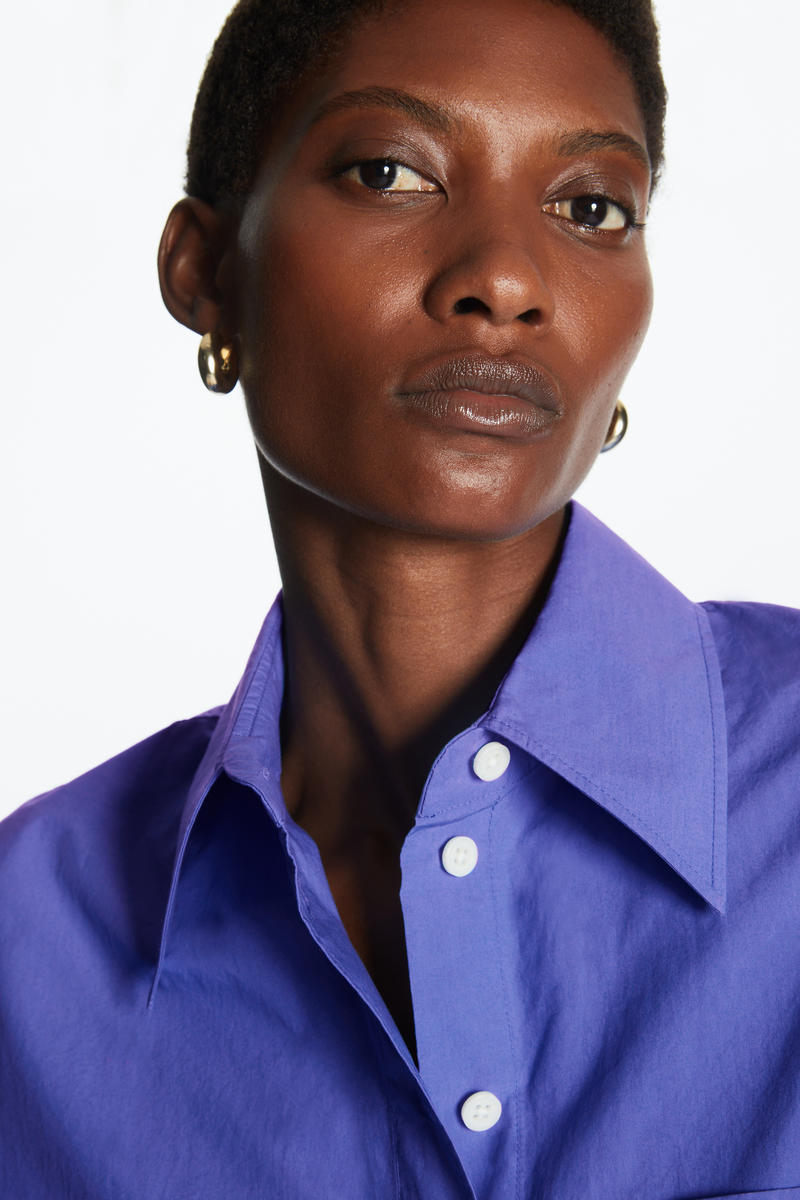 OVERSIZED LONG SLEEVE SHIRT オーバーサイズ長袖シャツ インディゴ