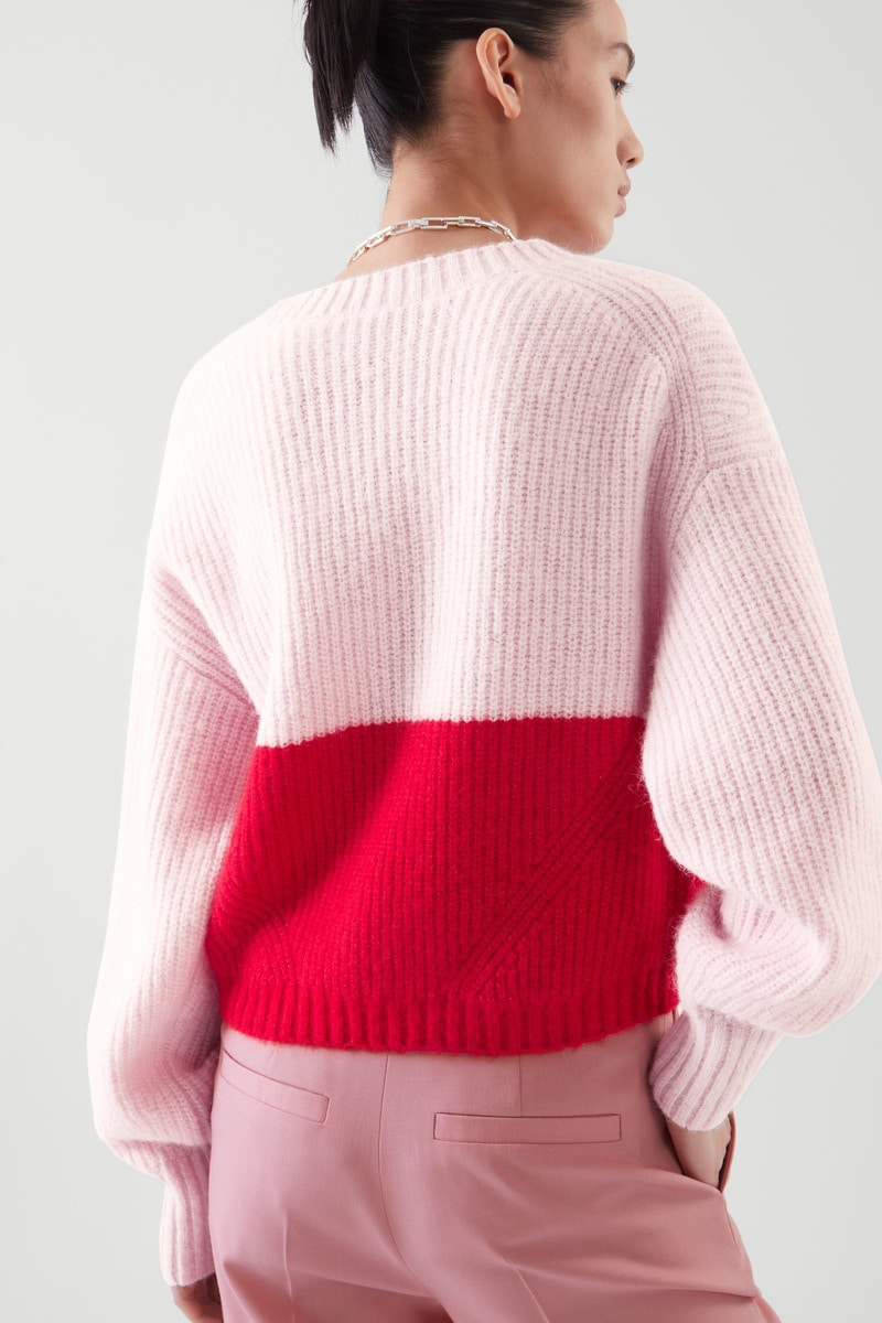 カーディガン　コス　cos ブロックカーディガン