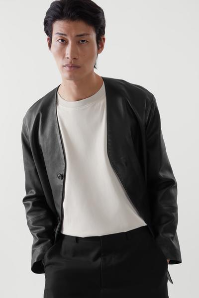 leather jacket cos