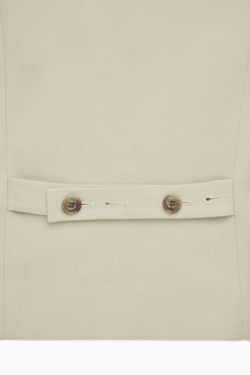 COS ベージュ クロップドジャケット S SHORT-SLEEVED CROPPED KNITTED JACKET クロップドニット