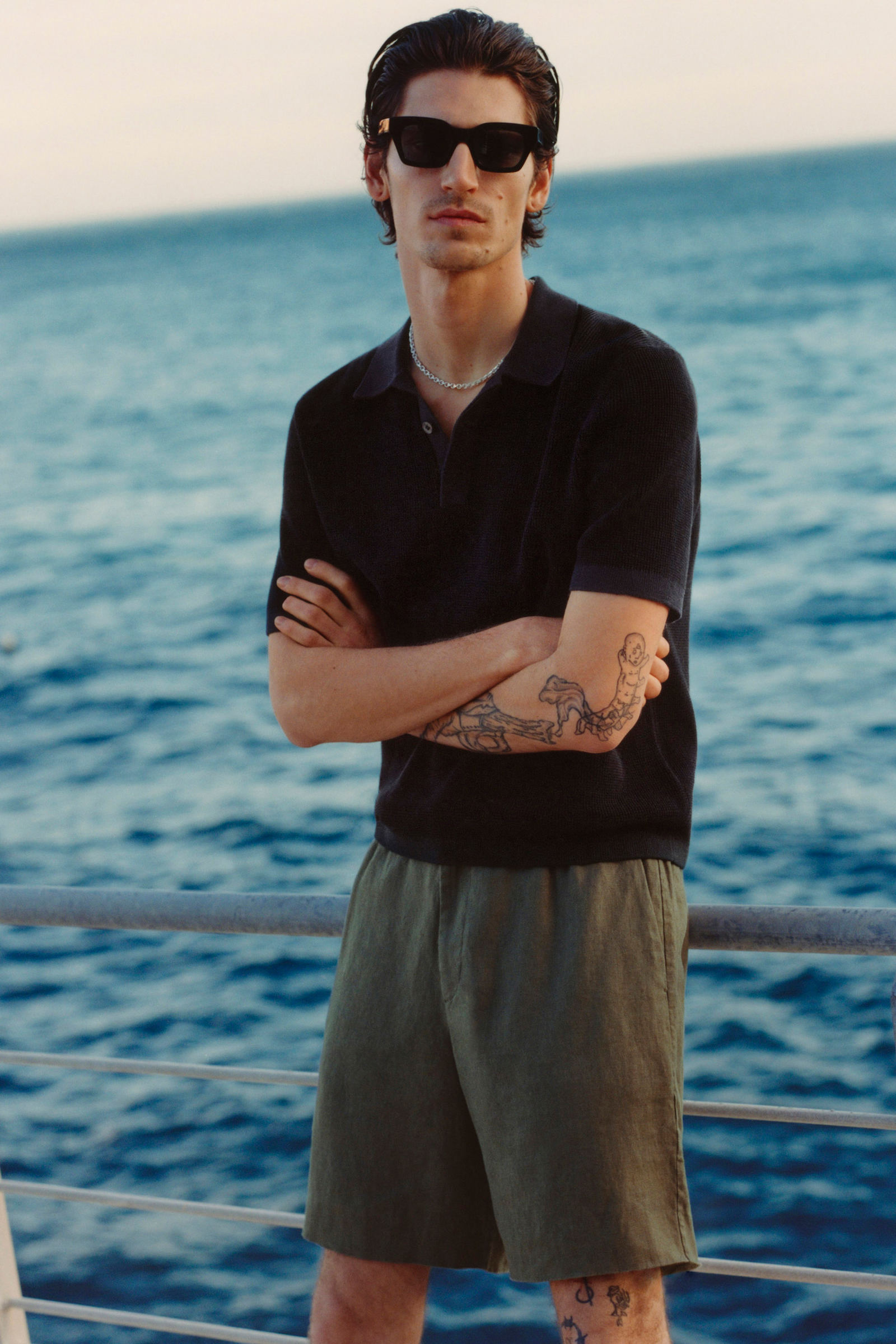 REGULAR-FIT KNITTED POLO SHIRT レギュラーフィット ニットポロシャツ