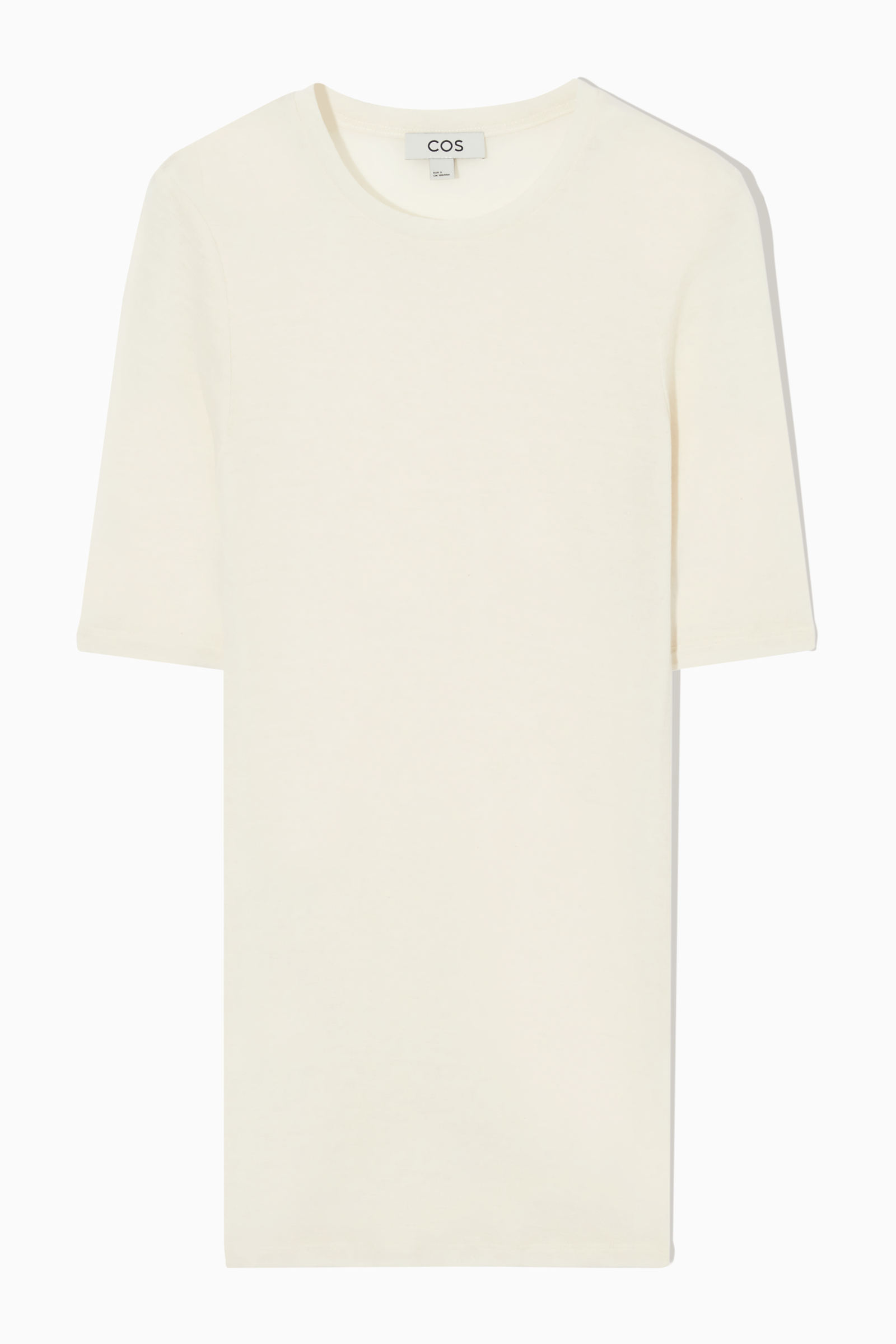 COS スリムフィットリブTシャツ　ホワイト　Mサイズ　新品 SLIM RIBBED COTTON T-SHIRT - WHITE | COS