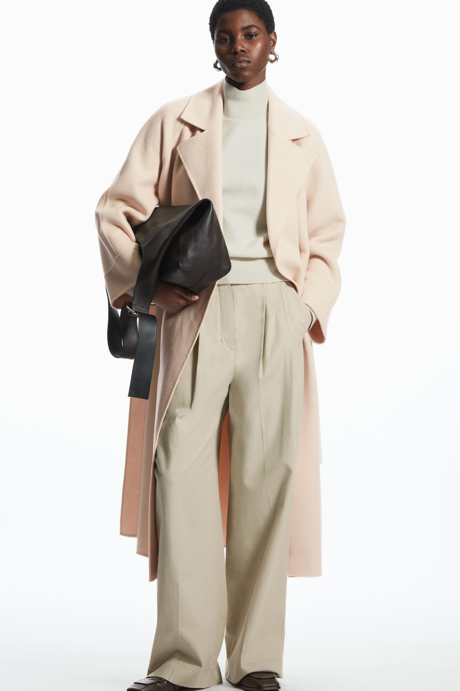 DOUBLE-FACED WOOL BELTED COAT ベルト付きダブルフェイスウールコート 