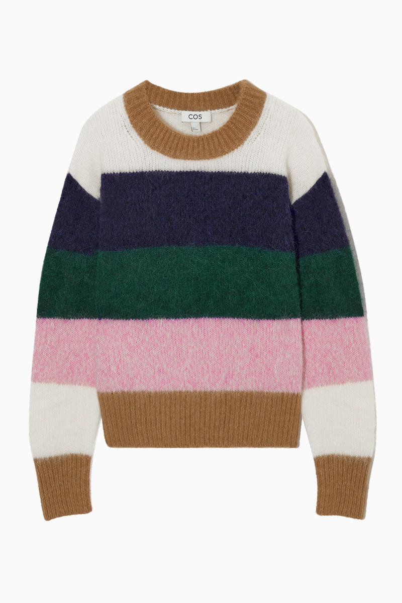 ALPACA-BLEND JUMPER アルパカブレンドセーター ピンク / クリーム色