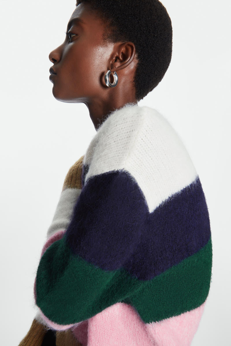 ALPACA-BLEND JUMPER アルパカブレンドセーター ピンク / クリーム色