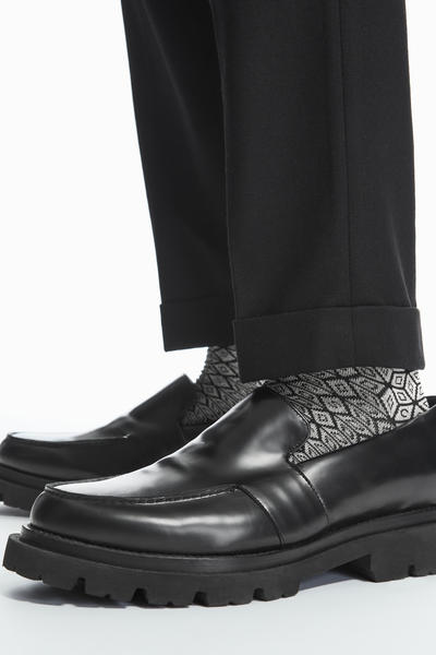 COS マーセライズドコットン混紡ジャカードソックス