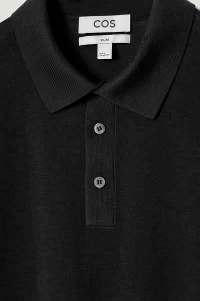 COS ニットシルクポロシャツ