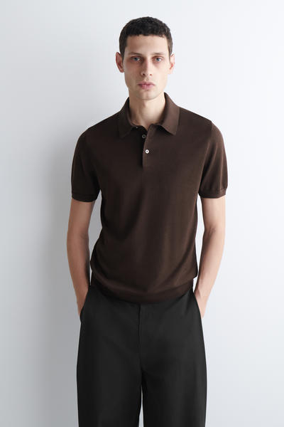 COS ニットシルクポロシャツ