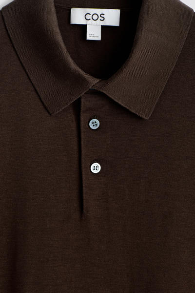 COS スリムニットシルクポロシャツ