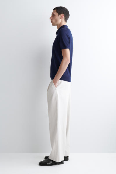 COS スリムニットシルクポロシャツ