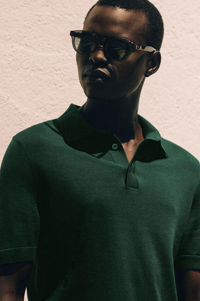 COS ニットシルクポロシャツ