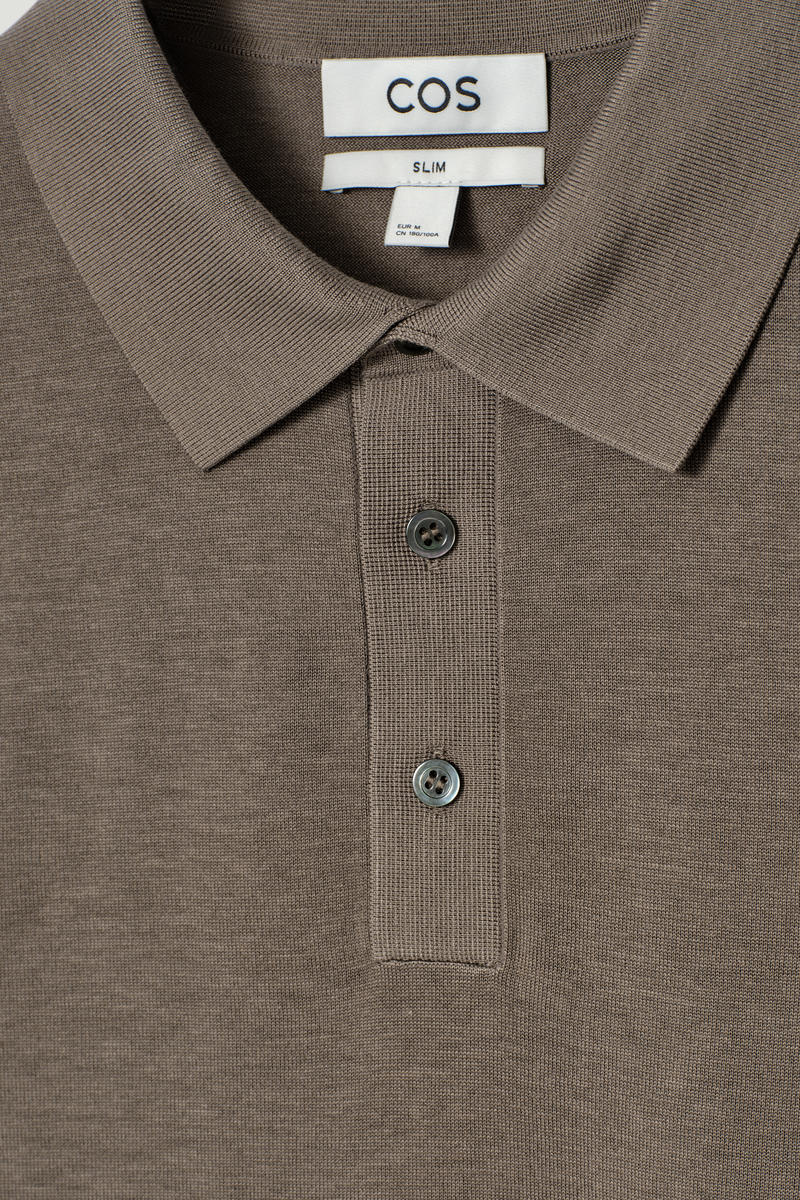COS ニットシルクポロシャツ