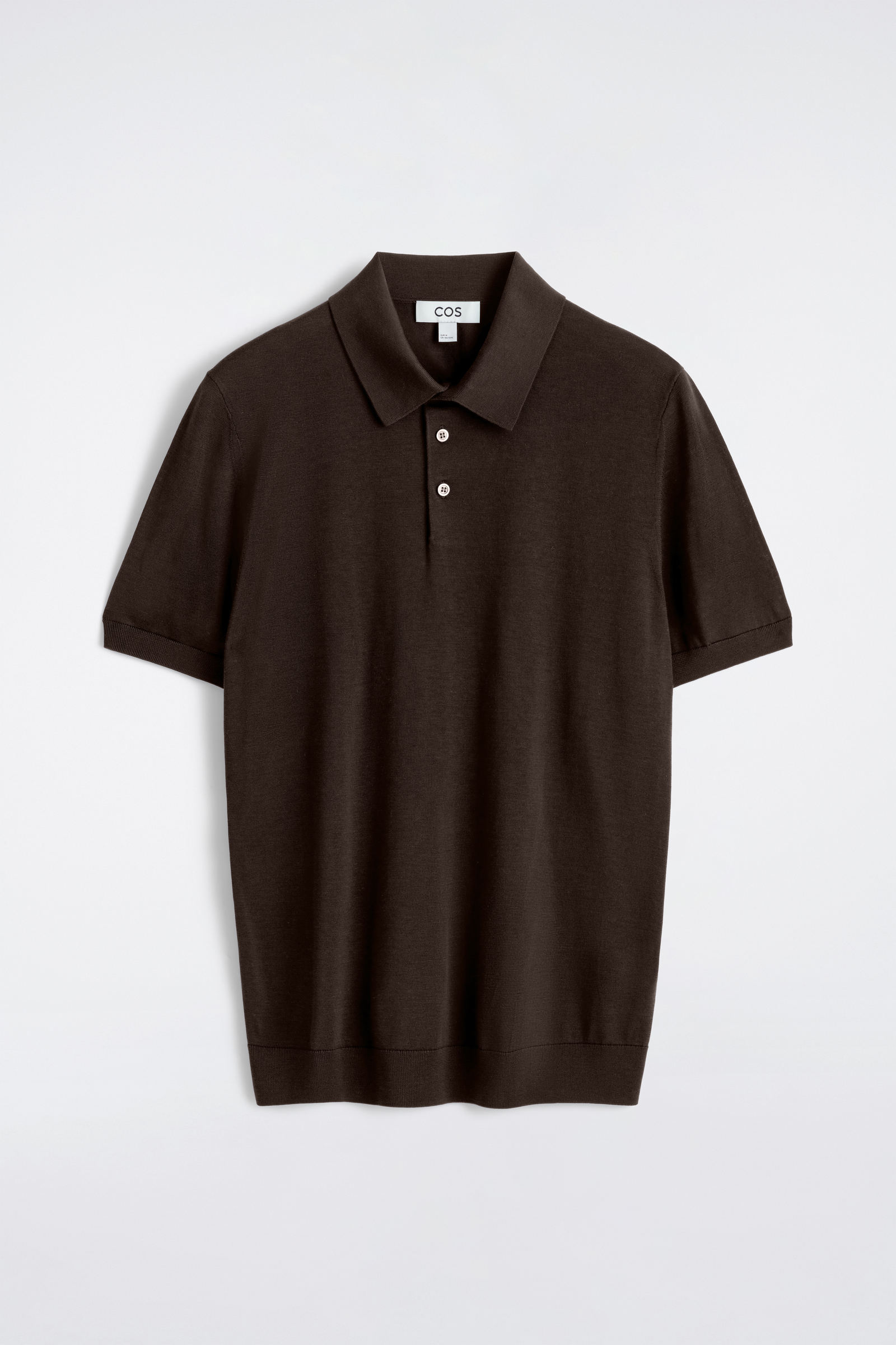 SLIM KNITTED SILK POLO SHIRT スリムニットシルクポロシャツ ブラウン