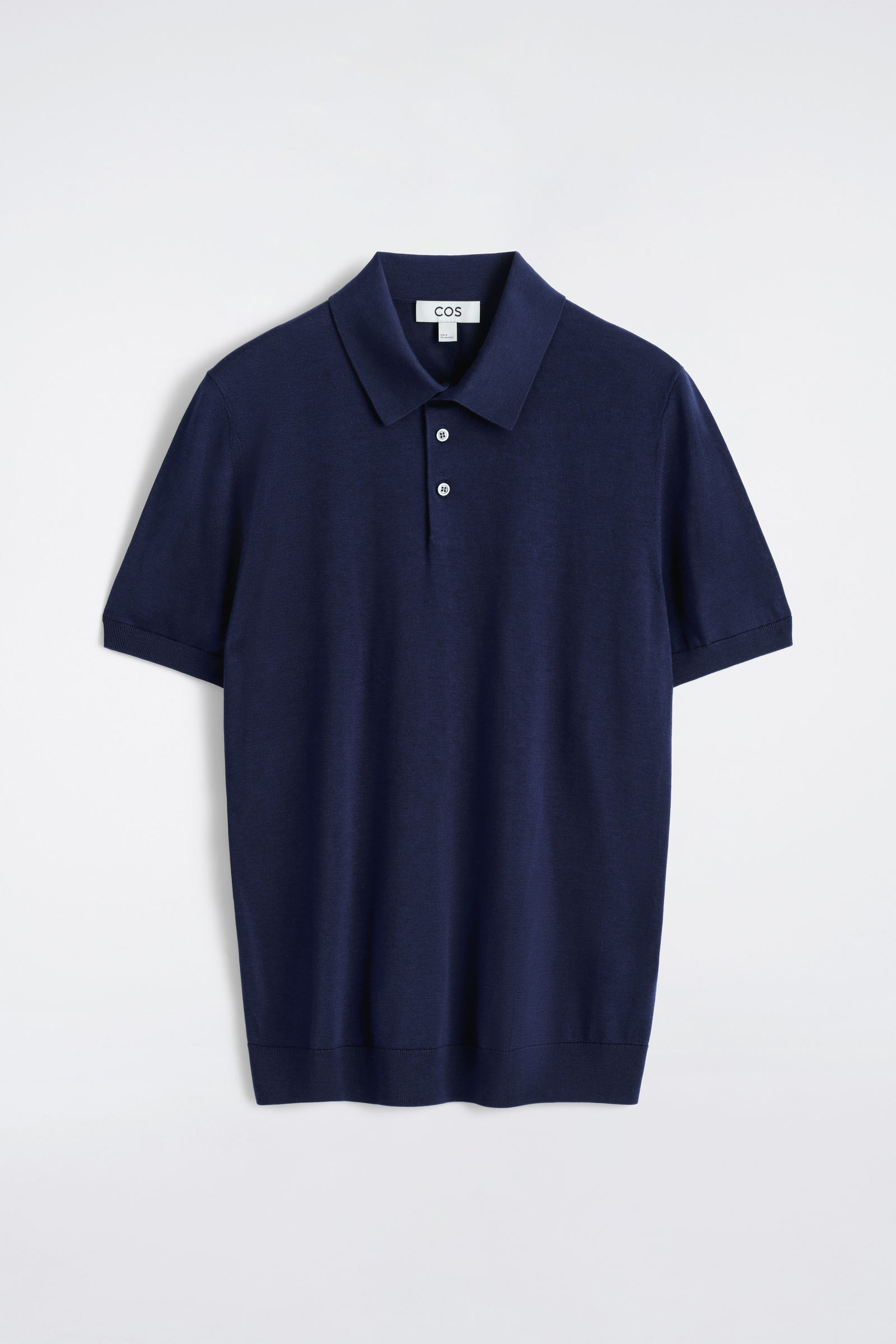 SLIM KNITTED SILK POLO SHIRT スリムニットシルクポロシャツ ブルー