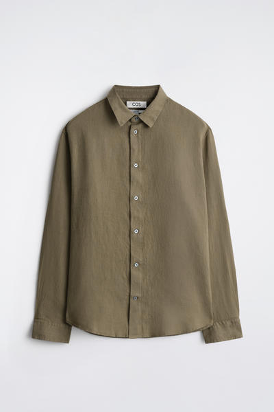 COS カーブヘム リネンシャツ