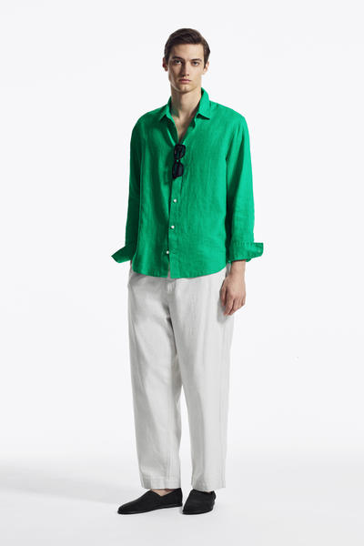 COS カーブヘム リネンシャツ