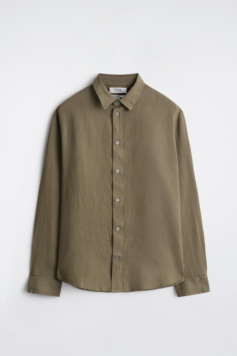 COS カーブヘム リネンシャツ