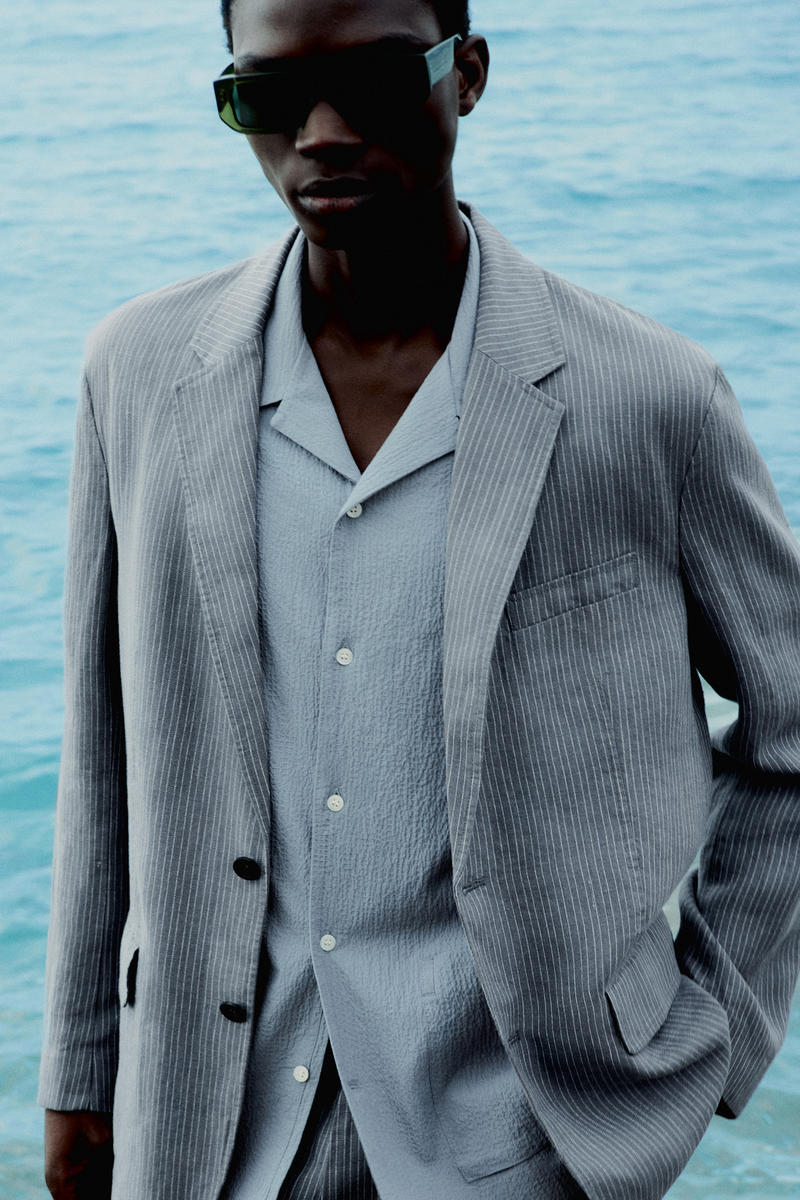 COS 半袖コットンシアサッカーシャツ