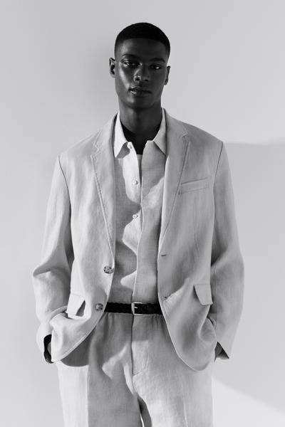 COS 半袖リネンシャツ